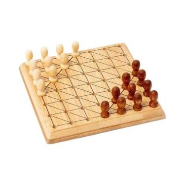 Imagem de Tabuleiro De Xadrez Mini De Madeira 12x12cm, Jogo Educacional De Intel