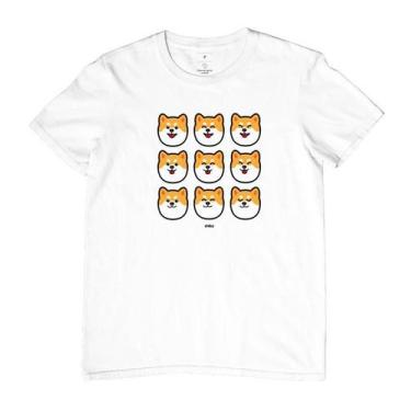 Imagem de Camiseta Masculina Shiba Faces - Reserva INK, GG, Branco