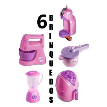 Imagem de Kit Cozinha Panelinhas Infantil Menina 6 Brinquedos Casinha - CLICKCOM