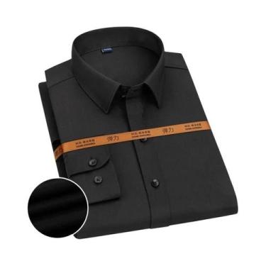 Imagem de Camisa Masculina Slim Fit De Cor Sólida Casual De Negócios Manga Longa