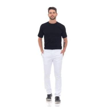 Imagem de Calça Masculina Sarja Social Plus Size Preta Branca Homem-Masculino