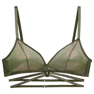 Imagem de Savage X Fenty Sutiã feminino Going Platinum de malha com tiras, Verde floresta profunda, XP