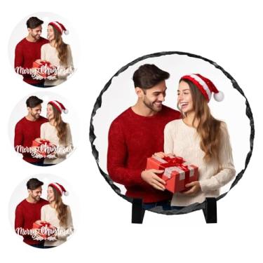 Imagem de Oirquent Quepitty Placa de ardósia personalizada – Moldura memorial em forma de coração, presentes de Natal personalizados para ela e entes queridos de longa distância