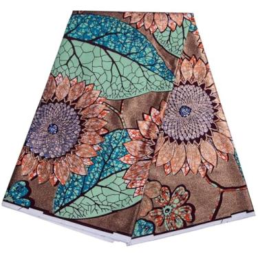 Imagem de Tecido Africano Ancara 6 jardas, 100% algodão Kente Print African Fabric by The Yard, uma peça de pano para costura, vestido e artesanato
