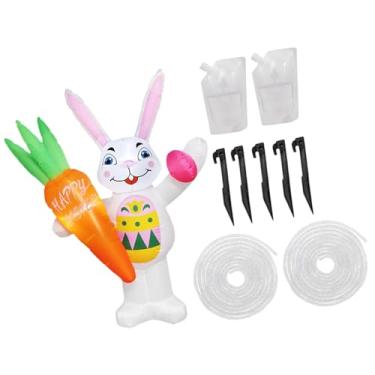 Imagem de Esquirla inflável de Páscoa, decoração fofa com luzes LED embutidas para casa e pátio, 130 X 68 X 183 Cm