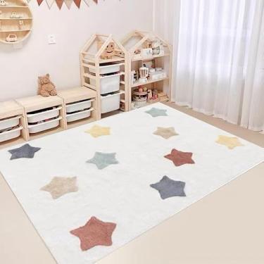 Imagem de Poowe Tapete ABC grande para quarto de crianças, meninos e meninas - Área de círculo do alfabeto colorido para sala de jogos, berçário, sala de aula, quarto - antiderrapante, tapete macio para bebês