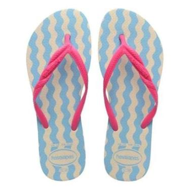 Imagem de Chinelo Havaianas Fantasia II Feminino - Bege e Azul - 33/34-Feminino