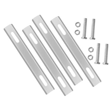 Imagem de Dynwave Conjunto de 4 peças de placas de fixação para cesto traseiro de bicicleta, com parafusos, acessórios de reposição, adaptador de montagem para cesto.