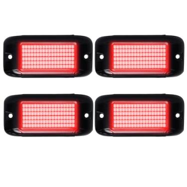 Imagem de Nicoko 108 LEDs de alta potência por cápsula, 4 cápsulas, luzes vermelhas de rocha, kit de brilho offroad, dissipação avançada de calor, IP68, à prova d'água para caminhões, SUV, UTV, ATV, RZR