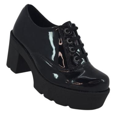 Imagem de Mocassim Oxford Feminino Plataforma Salto médio Confortável Solado Sol