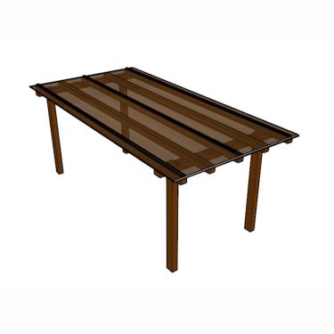 Imagem de Kit Policarbonato Bronze 4mm 2,00m X 6,00m - Perfis Naturais