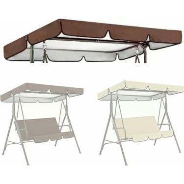 Imagem de Capa Superior De Substituição De Balanço, Tecido Oxford 210D, Capa De Dossel De Reposição Para Planador De Toldo De Cadeira De Balanço De 3 Lugares, Substituição De Dossel De Cadeira De Balanço Ao Ar