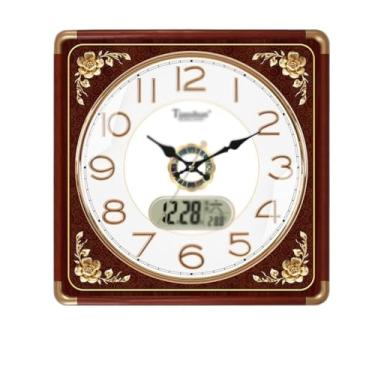 Imagem de Relógio de parede relógio de parede simples sala de estar silencioso relógio de parede relógio de quartzo digital (B)