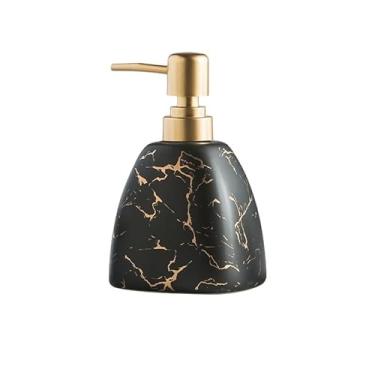 Imagem de Dispensador de sabão líquido para cozinha, sabonete, loção de cerâmica marmorizada, xampu, gel de banho, sabonete de mão, condicionador, refil de garrafa, dispensador de sabão para banheiro, bomba