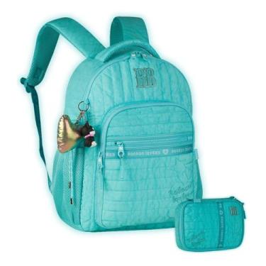 Imagem de Kit Mochila Rebecca Bonbon Costas Teen e Estojo Box Escolar, Azul