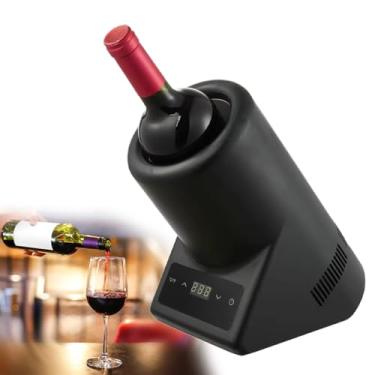 Imagem de Refrigerador de vinho elétrico portátil - Refrigerador de aço inoxidável de 750 ml para garrafas vermelhas, brancas e de água - Retenção de frio 24 horas para festas e presentes (A)