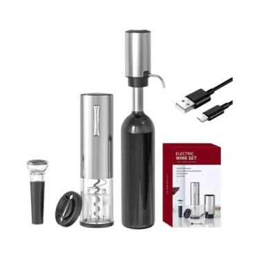 Imagem de Conjunto De Abridor De Garrafa De Vinho Elétrico Recarregável 4 Em 1 C