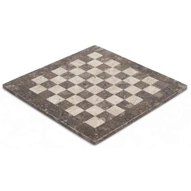 Imagem de SPESHSTONES Marble Chess Board 15 Inch Handmade Oceanic and Travertine Luxury Board Games for Adults - Ideal Marble Chess Board for Gifts, Travel, Tabletop Play & Home Decor