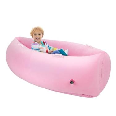 Imagem de Toggloo Cadeira Peapod Sensorial para Crianças, Peapod Inflável de 152 cm para Crianças, Brinquedos Sensoriais para Crianças com Autismo, Canoa Peapod Inflável com Bomba de Ar Elétrica, Rosa
