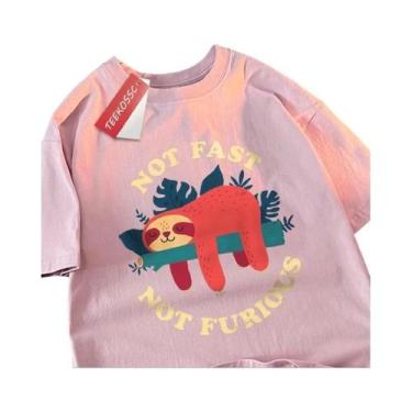 Imagem de Camiseta Oversized Com Estampa De Bicho-Preguiça, Estilo Hip Hop, Mang