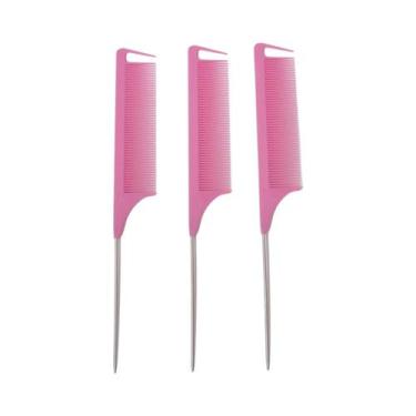 Imagem de Pentes Profissionais De 3 Agulhas De Metal Para Distribuição De Cabelo