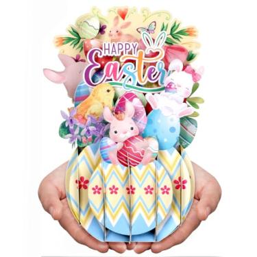 Imagem de Coralogo Cartões pop-up de Páscoa de coelho 3D – Cartões de felicitações de ovo e coelho com envelopes, presente de Páscoa feliz para crianças, meninos, meninas, filhas, filhas