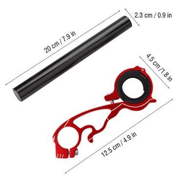 Imagem de SPYMINNPOO Extensor de Guiador de Bicicleta Suporte de Extensão Leve para Lâmpada GPS/Unidades/Faróis/Câmeras para Ciclistas Liga de Alumínio Preto/Vermelho / 7,9 X 0,9 Polegadas (Tubo de