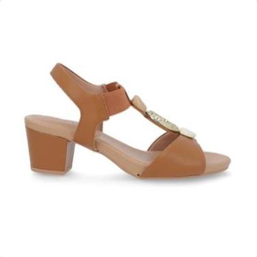 Imagem de Sandália Usaflex Salto Bloco Enfeite Feminina-Feminino