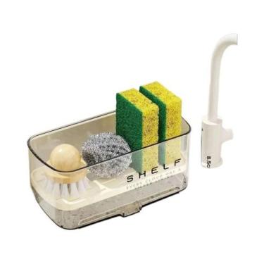 Imagem de Suporte De Esponja Para Pia De Cozinha Com Suporte Para Pano De Prato,