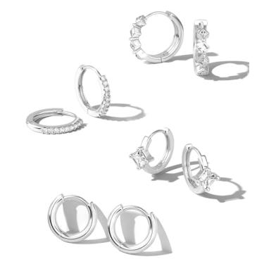 Imagem de LOYALLOOK Brincos pequenos de argola de ouro para mulheres, hipoalergênicos, banhados a ouro 14 K, brincos de argola para piercing múltiplo, conjunto de brincos de argola grossa delicada, cartilagem