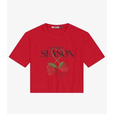 Imagem de Camiseta Juvenil Manga Curta em Meia Malha Minty Vermelho, 14, Vermelh