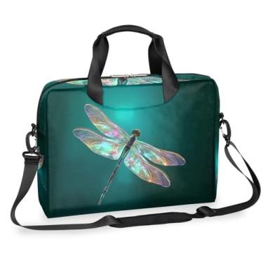 Imagem de Bolsa de ombro para laptop, estampa de libélula, bolsa para laptop à prova d'água, capa para laptop de 16 polegadas, bolsa de transporte para homens e mulheres, viagens de negócios, faculdade, escola, Multicolorido., Large