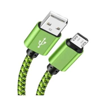 Imagem de Cabo Micro USB Trançado Em Nylon Para Carregamento Rápido 2A E Sincron