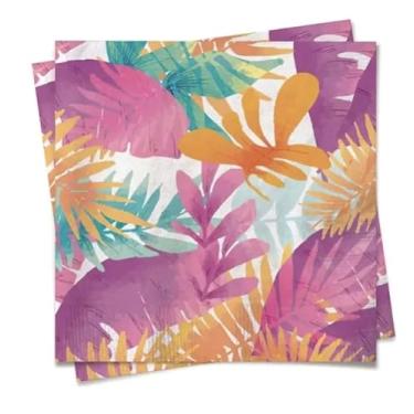 Imagem de Guardanapo de Papel Folhagem Tropical Colorida 32,5 x 32,5 cm 20 Folhas Cromus – Inspire Sua Festa Loja