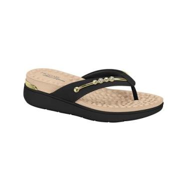 Imagem de Sandália Plataforma Ortopédico Modare Ultra Conforto Preto, 36, Preto