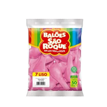 Imagem de Balão 7 cor rosa baby pct 50 un são roque - SAO ROQUE