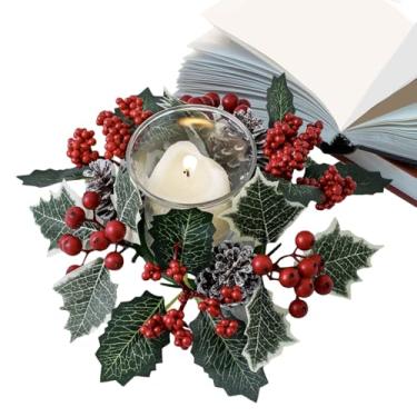 Imagem de Guirlandas pequenas, decoração de mesa de Ação de Graças de 20 cm – Decoração de guirlanda artificial de Natal para decoração interna de Dia de Ação de Graças, casamento, janela, porta, parede