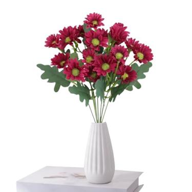 Imagem de Flores artificiais ao ar livre - decoração de flores artificiais eternas - decoração de plantas eternas à prova de intempéries para varanda janela caixa de jardim, vaso de pátio, vaso de passarela