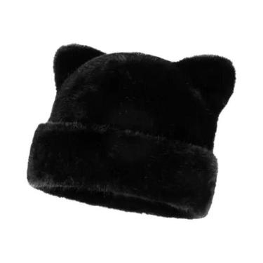 Imagem de Gorro Feminino Com Capuz De Pelúcia Estampa De Leopardo, Quente E Gros