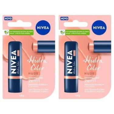 Imagem de Hidratante Labial Nivea Hidra Color 2 em 1 Nude 4,8g 2 Unidades-Feminino