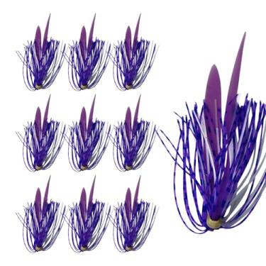 Imagem de Saias giratórias para pesca de robalo, pacote com 10 saias giratórias de silicone | Acessórios de peixe para água do mar, água doce, jovens, família, amigos, acampamento, sobrevivência