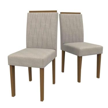 Imagem de Kit 02 Cadeiras de Jantar Analu Animalle Marfim WD25 Pés Imbuia - D'Ro