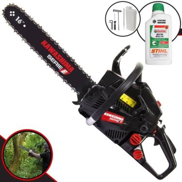 Imagem de Motosserra Kawashima Kcs 400e à Gasolina 37cc Com Sabre 16 Polegadas - 3300590 + Óleo Stihl 8017