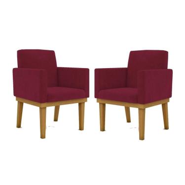 Imagem de Kit 2 Cadeiras Recepção Reforçadas Poltrona Balaq marsala