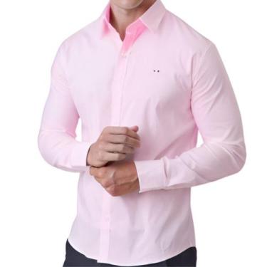 Imagem de Camisa Social Masculina Manga Longa Industrie Elastano Slim Fit Bordad