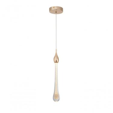 Imagem de Pendente 3,5X36,5Cm E Cabo 1,5Mt Metal Dourado E Cristal Led 5W 3000K Bivolt Sindora Única Único