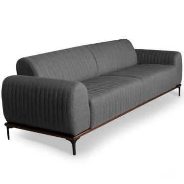 Imagem de Sofá 3 Lugares Para Sala De Estar Molino 180 Cm Cinza C-416