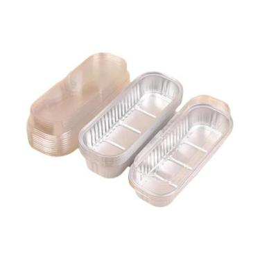 Imagem de Conjunto De Formas Para Assar Mini Bolos 10 Peças Retangulares De Alum