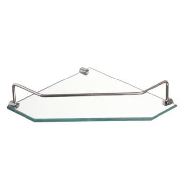 Imagem de Porta Shampoo Canto Com Grade Vidro Luxo Tokio Metal - UTENSÍLIOS PREM