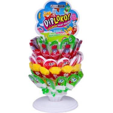 Imagem de Doce DIP Loko Lollipop FAST Food Display com 60 Unidades